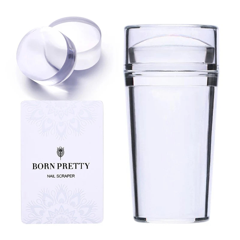 Handle Transparent Nail Stamper for Stamping Plate Iridescent Clear Stamper Head Nail Art Templates