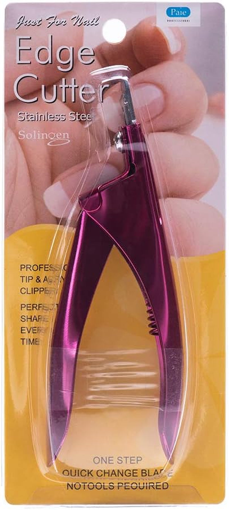 Nail Clippers Tip Cutters for Acrylic False Fake Gel Artificial Nails Rustproof Sharp Professional Manicure Pedicure Trimmer Nail Care Tools, Plum