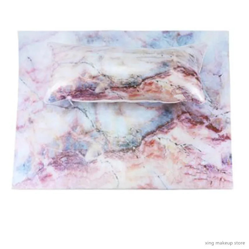Professional PU Leather Marble Nail Art Hand Pillow Cushion Manicure Table Pad Set Arm Rest Pillow Nail Mat Manicure Tool 20#12
