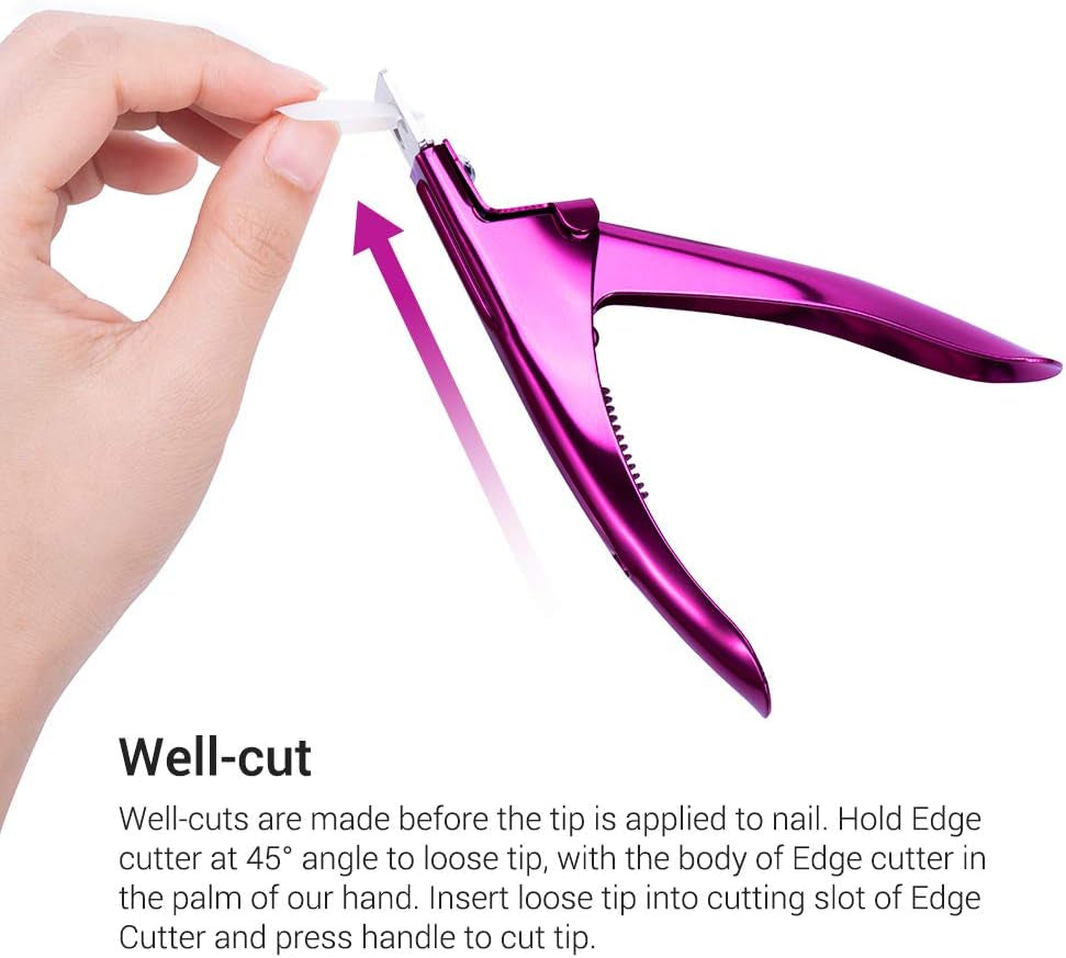 Nail Clippers Tip Cutters for Acrylic False Fake Gel Artificial Nails Rustproof Sharp Professional Manicure Pedicure Trimmer Nail Care Tools, Plum
